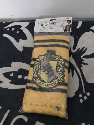 Hufflepuff Harry Potter Knit Scarf House Winter Badger Patch Striped Cosplay NOS