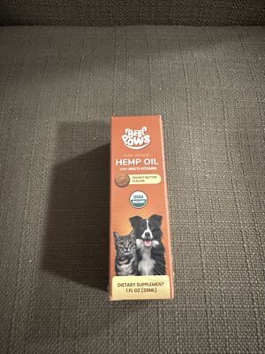 Best Paws Pure Organic Hemp Oil Multi Vitamin Dogs Cats 1oz Peanut Butter