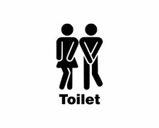 Toilet Door Sign Sticker Bathroom Funny Vinyl  Decal WC Self Adhesive Art