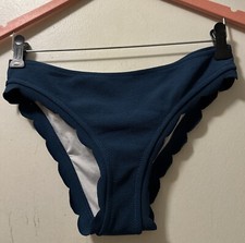New Without Tags Cupshe Size M Teal Colored Bikini Bottom W/ Scalloped Edges