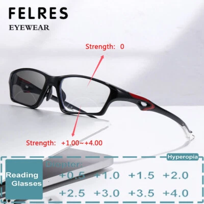 Herren TR90 Bifokale Anti Blaulicht Lesebrille Photochrome Presbyopie Brille - Bild 1 von 4