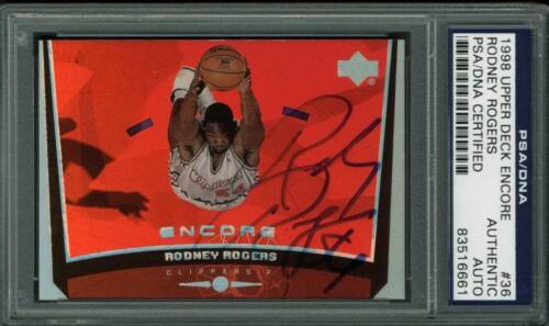 Clippers Rodney Rogers Authentic Signed Card 1998 Upper Deck #36 PSA/DNA Slabbed - Picture 1 of 1
