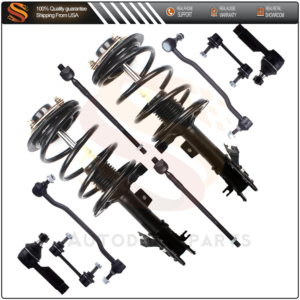 2004-08 Nissan Maxima Front Struts Tie Rods & Sway Bar Links Kit