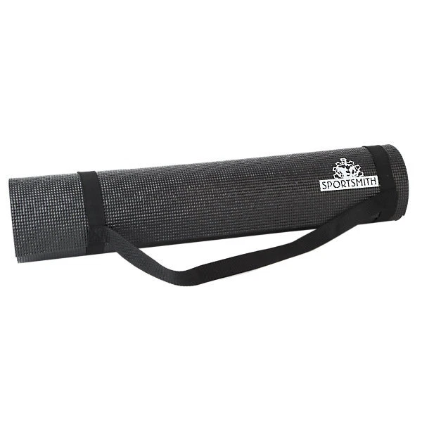 SportSmith Yoga Mat with Strap, 74" x 24" x 1/4", Black
