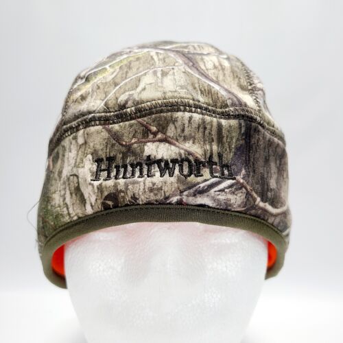 Huntworth Victor Mens Beanie Hat Cap Mossy Reversible Oak Country to Orange OSFM - Picture 2 of 10