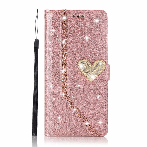 Glitter Wallet Case Women's Card Flip Cover for Samsung S22+/S21+/S20+ FE Ultra - Picture 29 of 33