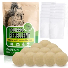 12 Pcs-Squirrel & Chipmunk Repellent, Rodent Control for Garden, Garage & Attic