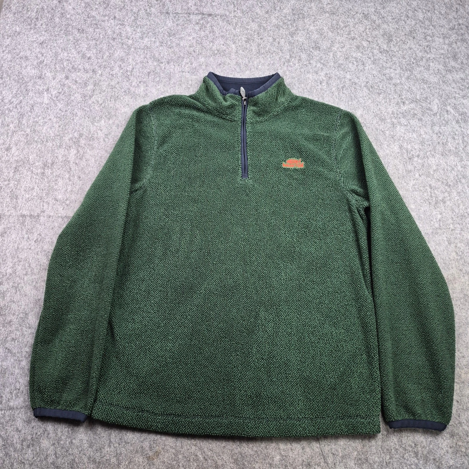 Weird Fish Fleece Mens Medium Green Quarter Zip Pullover Sweater Casual Top