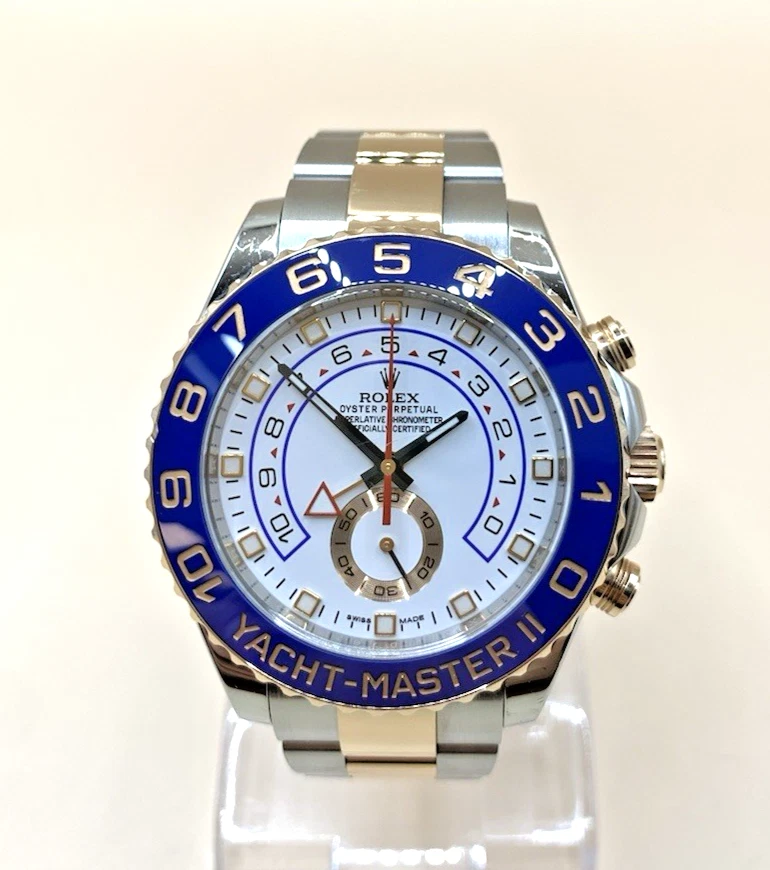 Rolex Yacht-Master II 116681 18k Rose Gold/Steel White Dial Men's 44mm Watch