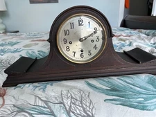 HERSCHEDE MODEL 20 1919 ANTIQUE WESTMINSTER CHIME CLOCK IN MAHOGANY