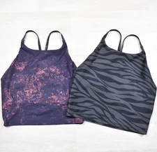 Old Navy Active Powersoft Cropped Tank Top Sports Bra Lot of 2 Medium Zebra