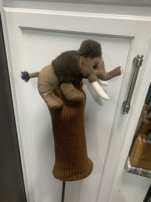 Wooly Mammoth Brown Handmade Golf Club Driver Cover Knit Sleeve 15  X 6  New