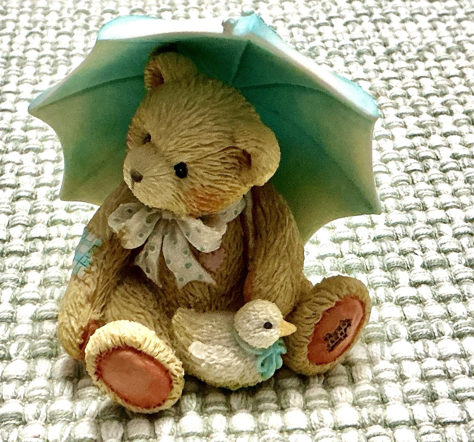 Cherished Teddies Alan April Figurine 1993 – Birth Month Bear with Duck