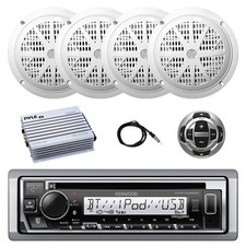 Kenwood Marine Bluetooth CD Radio, 4x 4'' Speakers, Amplifier, Antenna, Remote