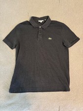 Lacoste Polo Shirt Mens Size XL Black Slim Fit Pique Knit Crocodile Logo