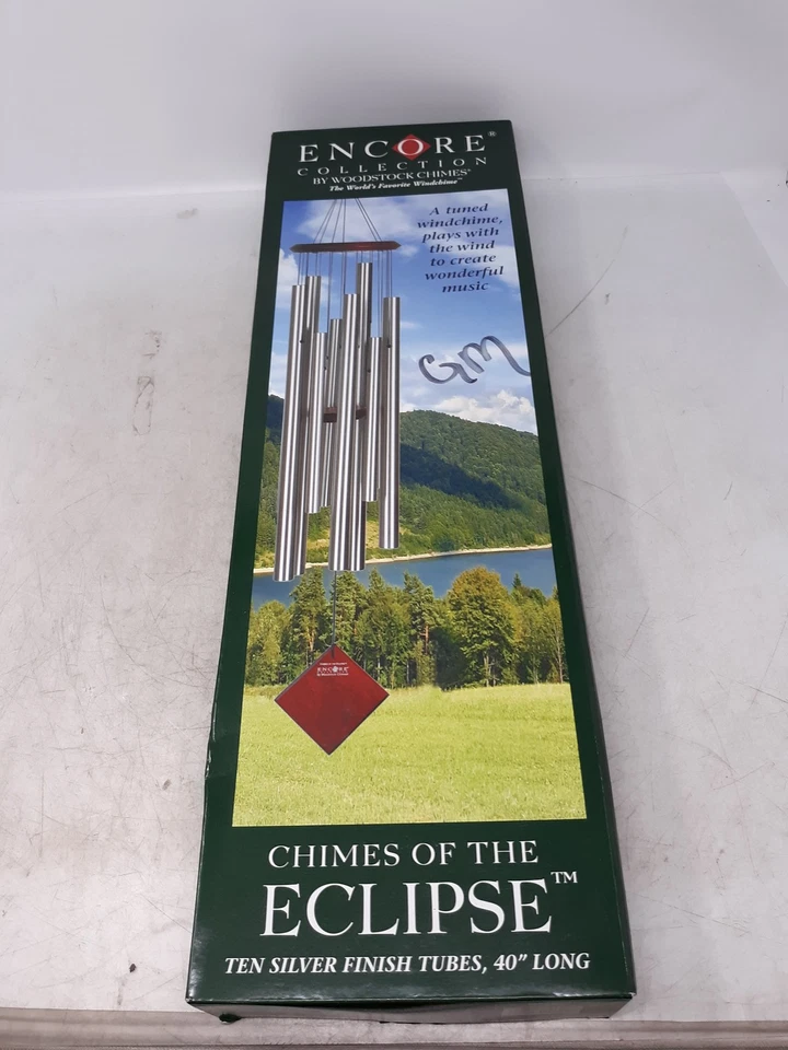 Woodstock Chimes Chimes of the Eclipse Silver 40" Ten Tube Wind Chime  - Image 2 of 4