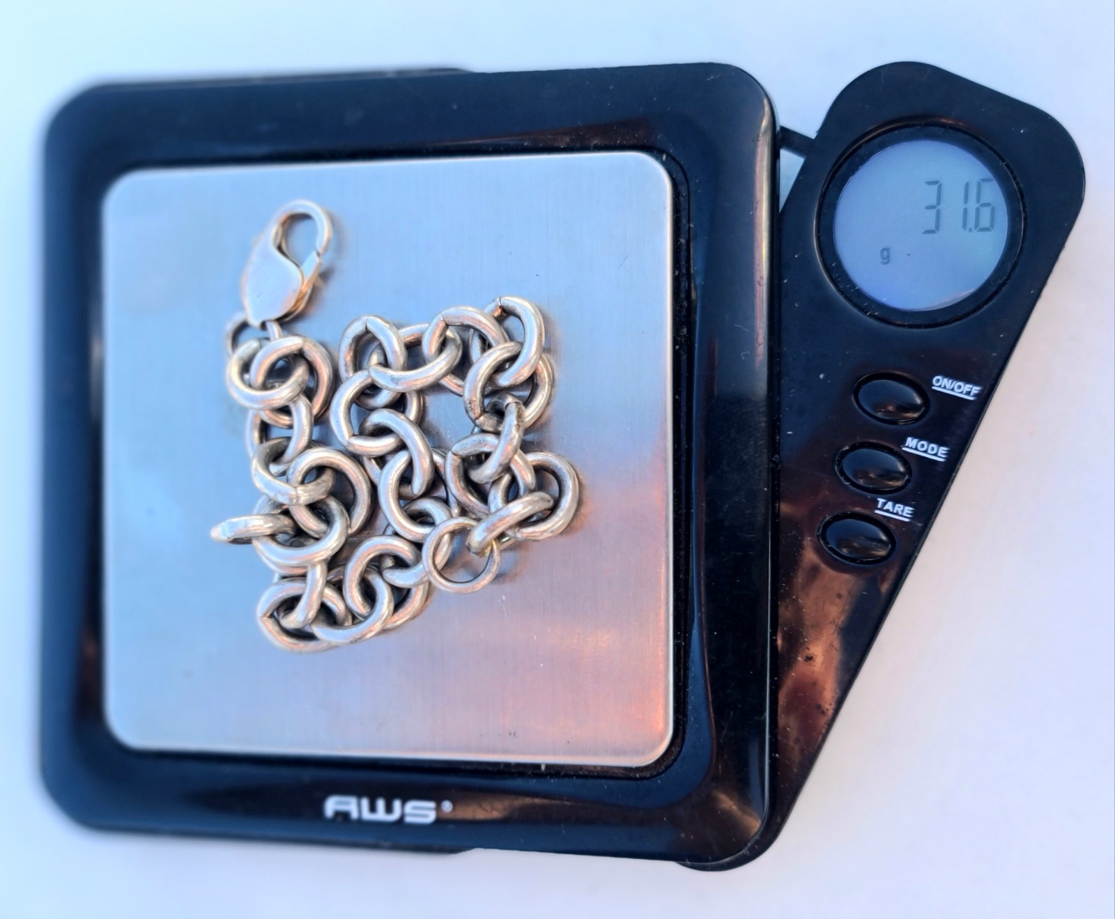 VTG Solid Sterling Silver Chunky Cable Chain Brac… - image 13