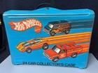 Vtg 1975 Hot Wheels Carry Case With (24) Assorted Vehicles 1:64 Scale