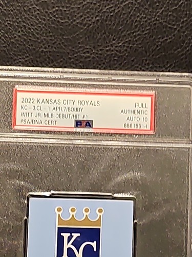 Bobby Witt Jr Signed Full Name Ticket MLB Debut 2x Insc PSA Auto 10 Royals - Picture 2 of 4