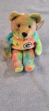 Vtg. Brett Favre Salvinos Bammers Packers Quarterback Club Beanie Bear 1999 NWT