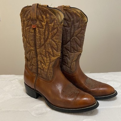 Vintage Levi s Men's Cowboy Boots 11.5 Orange Tab Distressed Quarter Fiber
