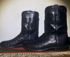 Lucchese 1883 Full Quill Ostrich Leather Roper Boot Mens Size 10.5 D USA Made