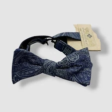 Ryan Seacrest Distinction Men's Blue Silk Paisley Pre-Tied Bow Tie
