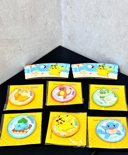 2025 Cotti Coffee Pokemon Character Badge Pendant Completed 7 PCS NIP Keychain - Picture 8 of 8