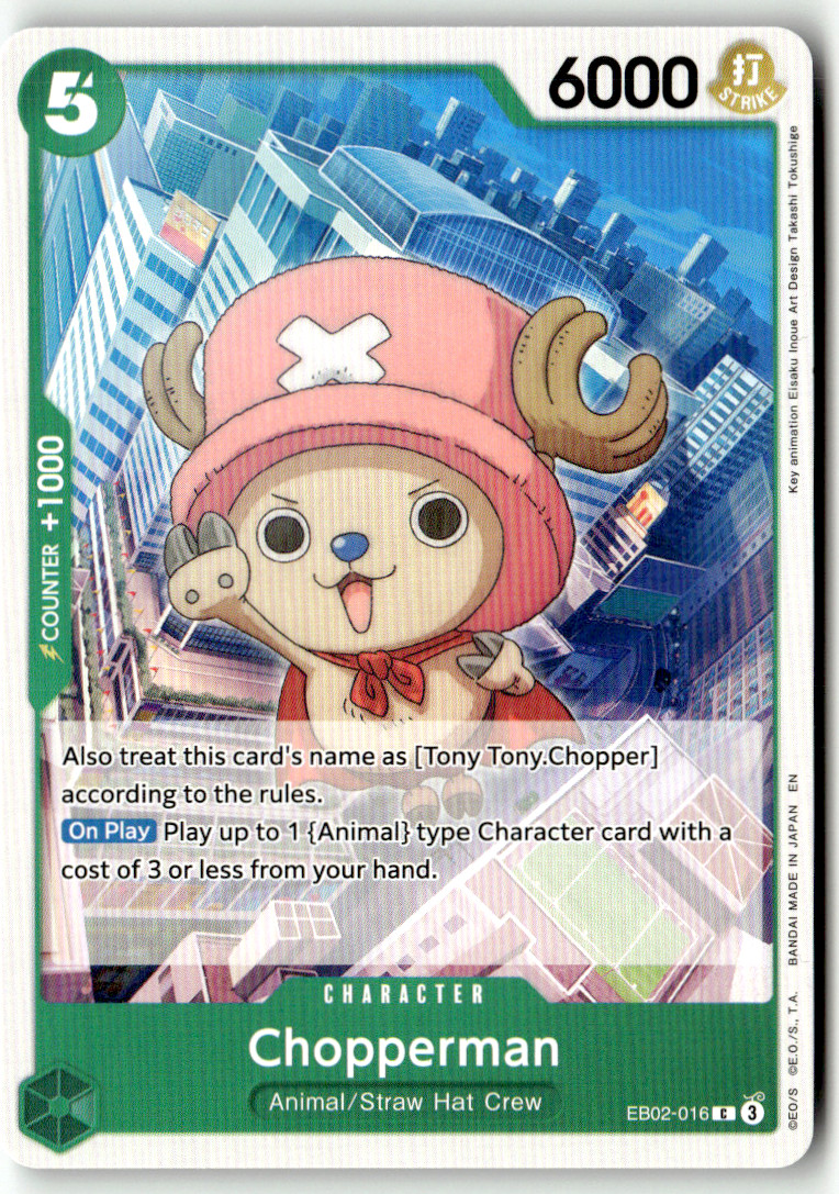 One Piece TCG Bandai EB02-016 Chopperman Tarjeta