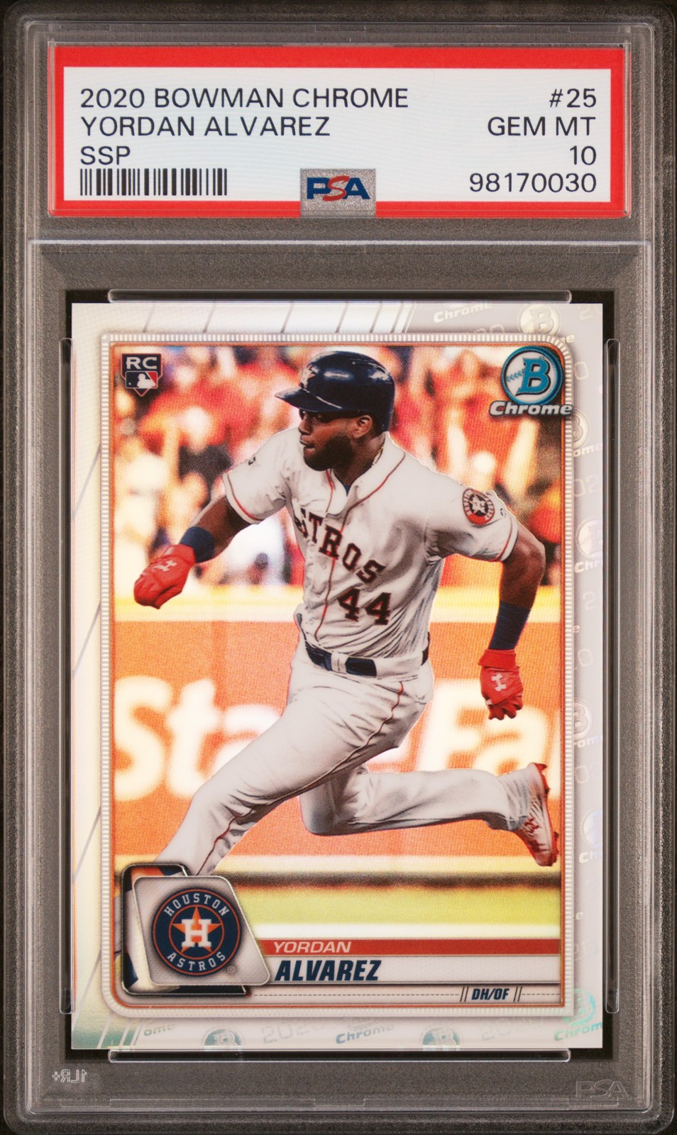 2020 Bowman Chrome #25 Yordan Alvarez Ssp Image Variation PSA 10