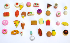 32 Piece Lot Pretend Play Kids Rubber Food and Deserts