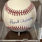 HANK AARON AUTOGRAPHED OFFICIAL MLB BASEBALL WITH COA+ Case