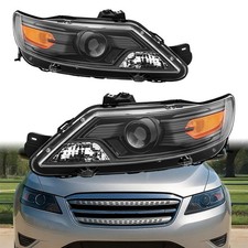 Pair For 2010 2011 2012 Ford Taurus Sedan Halogen Headlights Assembly Black