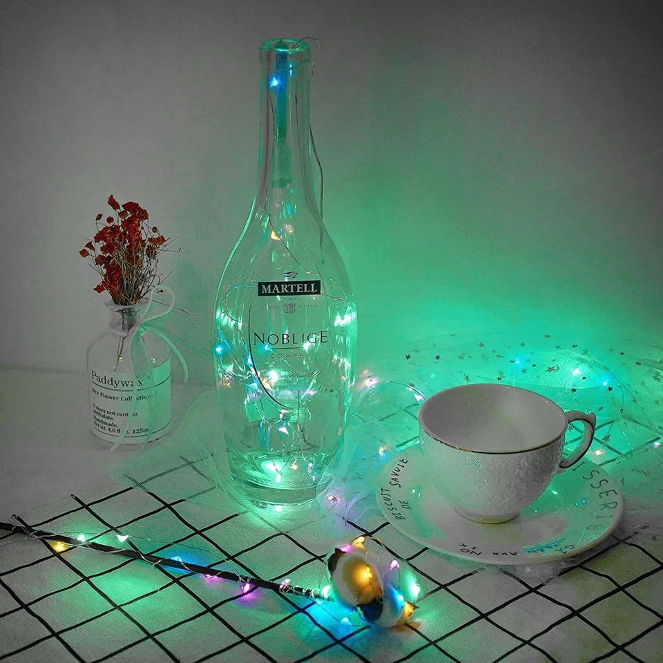 Led Stringa Luci a Batteria, 5 Pezzi 2 Metri 20 Led Rame Filo Ghirlanda 3 Modali - Immagine 4 di 4