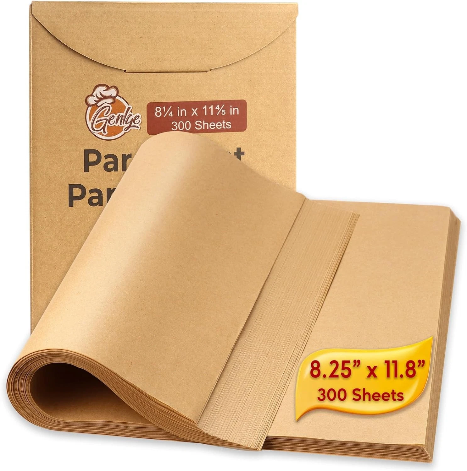 300 Sheets Unbleached Parchment Paper Baking – 8.25" x 11.8" Precut Non-Stick