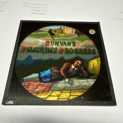 Glas Magic Lantern Slide PILGRIMS PROGRESS NO1 C1890 PHOTO JOHN BUNYAN STORY