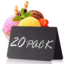 20 Pack Chalkboard Tent Signs 4x3 – Mini Tabletop Food Labels for Buffet Wedd...