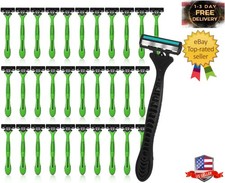 32 Pcs Men's Disposable Razor Bulk 3 Blade Shaving for Sensitive Skin...