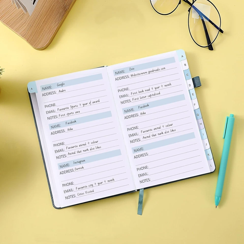 New Address Book With Alphabetical Tabs Hardcover Password Keeper Telephone Book - Image 3 of 4