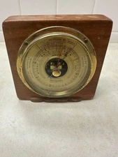 Airguide Barometer Wooden Case Desktop Bookshelf Made In USA Vintage