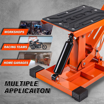 Heavy-Duty Adjustable Dirt Bike Stand with Tool Trays - 1000LBS