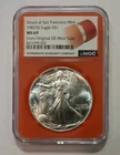 1987 (S) $1 SILVER EAGLE NGC MS69 STRUCK AT SAN FRANCISCO MINT FROM ORANGE TUBE
