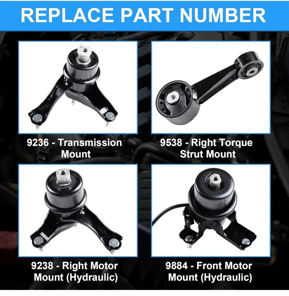Engine Motor and Transmission Mount Toyota Sienna 3.5L Hydraulic 2011-2014 - Image 2 of 4