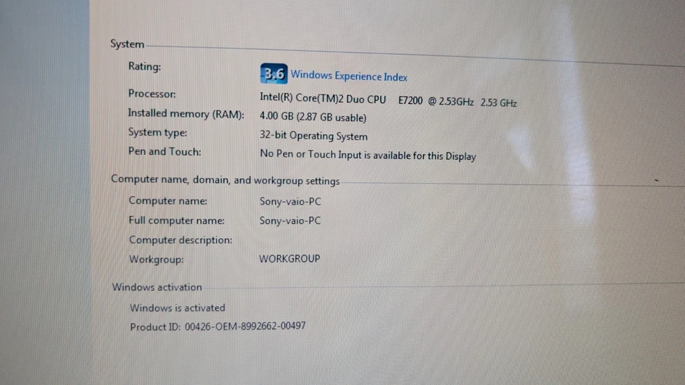 Sony Vaio All-in-One Pc 1TB HDD 4gb Ram - Image 2 of 4