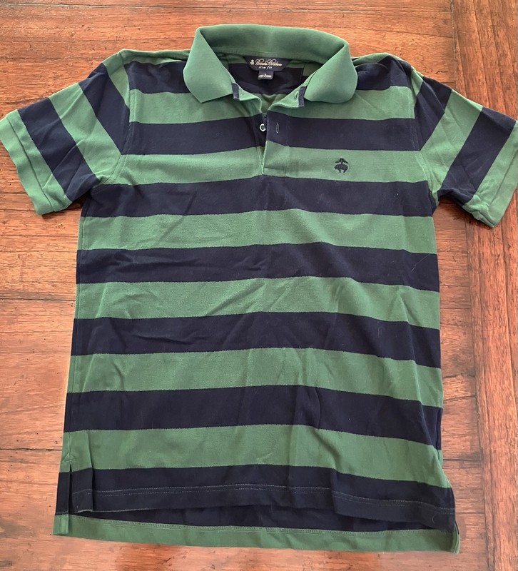 Brooks Brothers Men’s Large (L) Striped Short-sleeve Polo Shirt. Slim Fit.