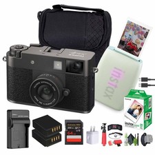 FUJIFILM X Digital Camera Charcoal Silver , MINI LINK 3 Printer Sage Green
