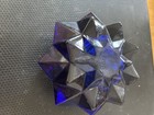 Vtg Indiana Glass Cobalt Blue Starburst Glass Candle Holder — photo 2