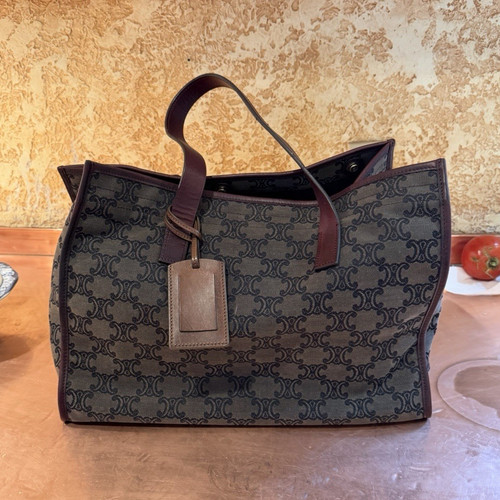 CELINE Triomphe Macadame Large Tote with snap closure. EXTREMELY RARE!