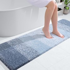 OLANLY Bathroom Runner Rugs Mat 59x17, Extra Soft Absorbent 59" X 17", Blue