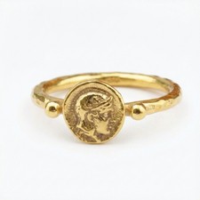 US DUTY INCL: Alexander Coin Dainty Ring, Symbol of Leadership Gift 11.5 US